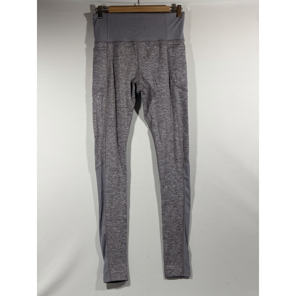 Athleta Exhale Heel Tight Leggings Womens Medium Gray Polyester Yoga Athleisure